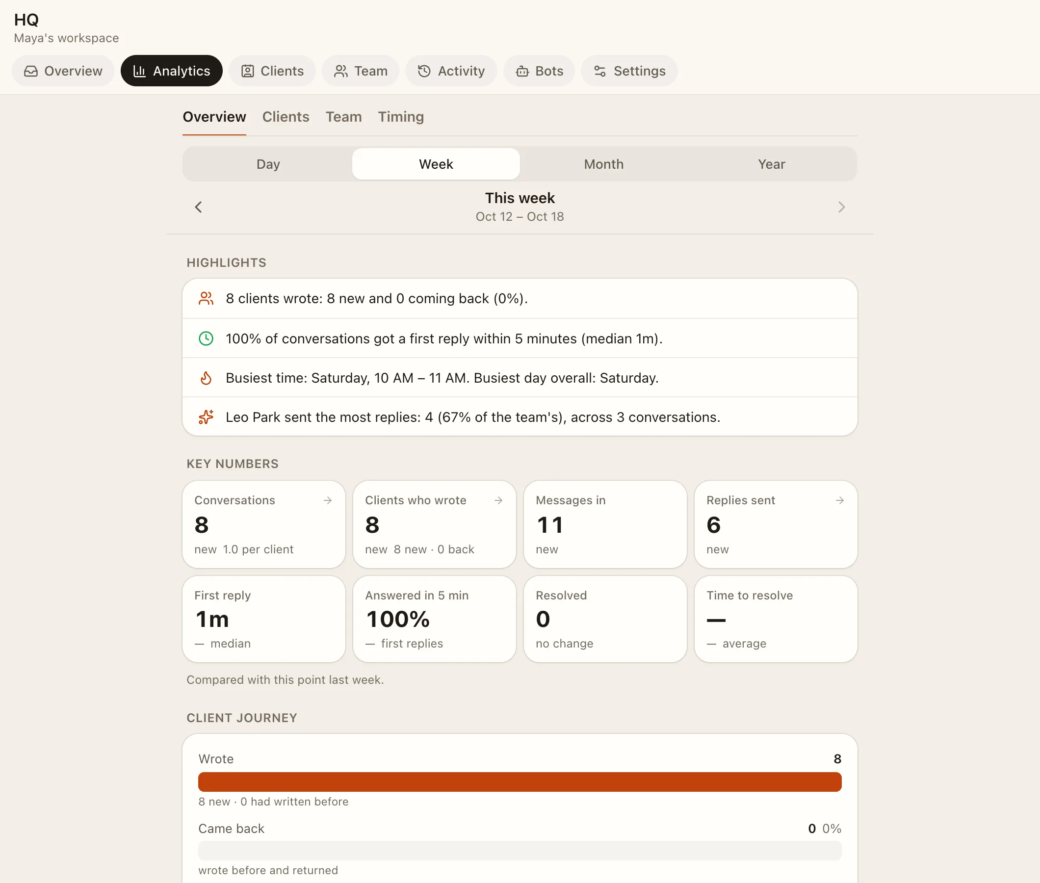 HQ → Analytics